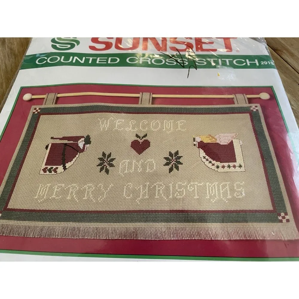 NEW SUNSET AMERICANA WELCOME MERRY CHRISTMAS CROSS STITCH‎ KIT 7